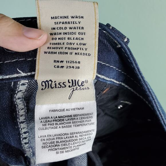 Miss Me Mid Rise Skinny Embellished Back Flap Pockets Jeans Size 27 - Picture 10 of 10